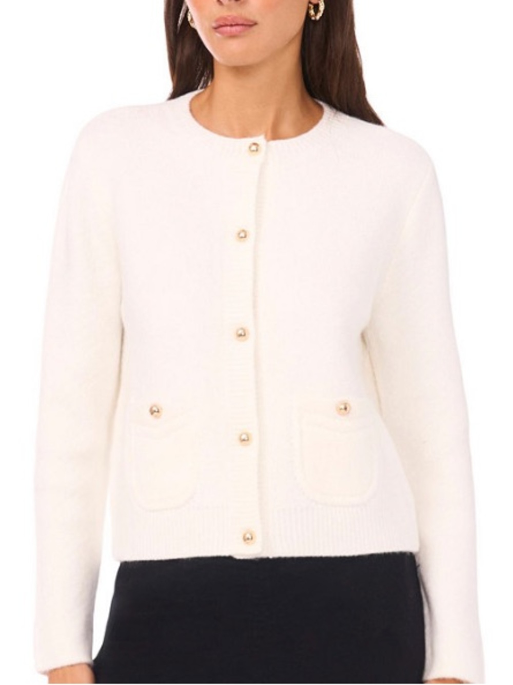 Vince Camuto Women’s Patch Pockets, Long Sleeve Cardigan